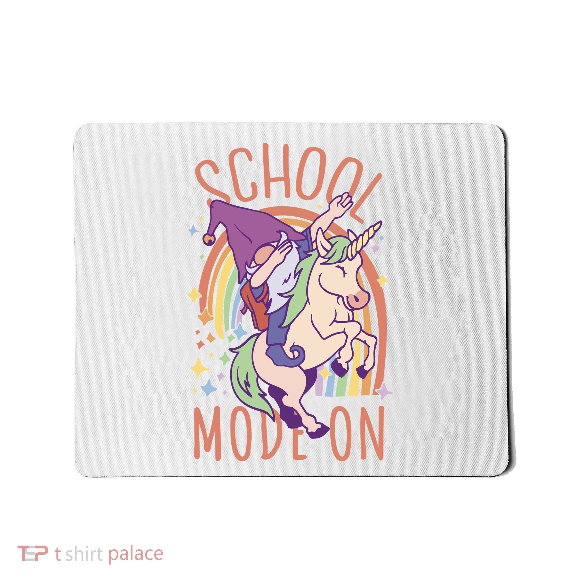 School Mode On Gnome Unicorn Rainbow Dab Mousepad