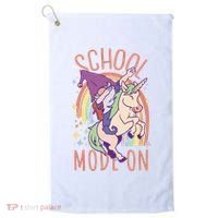 School Mode On Gnome Unicorn Rainbow Dab Golf Towel thumb 0