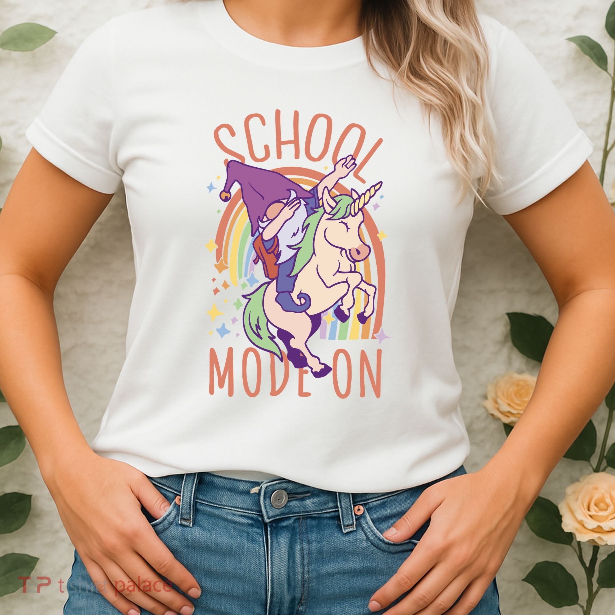 School Mode On Gnome Unicorn Rainbow Dab Women's T-Shirt
