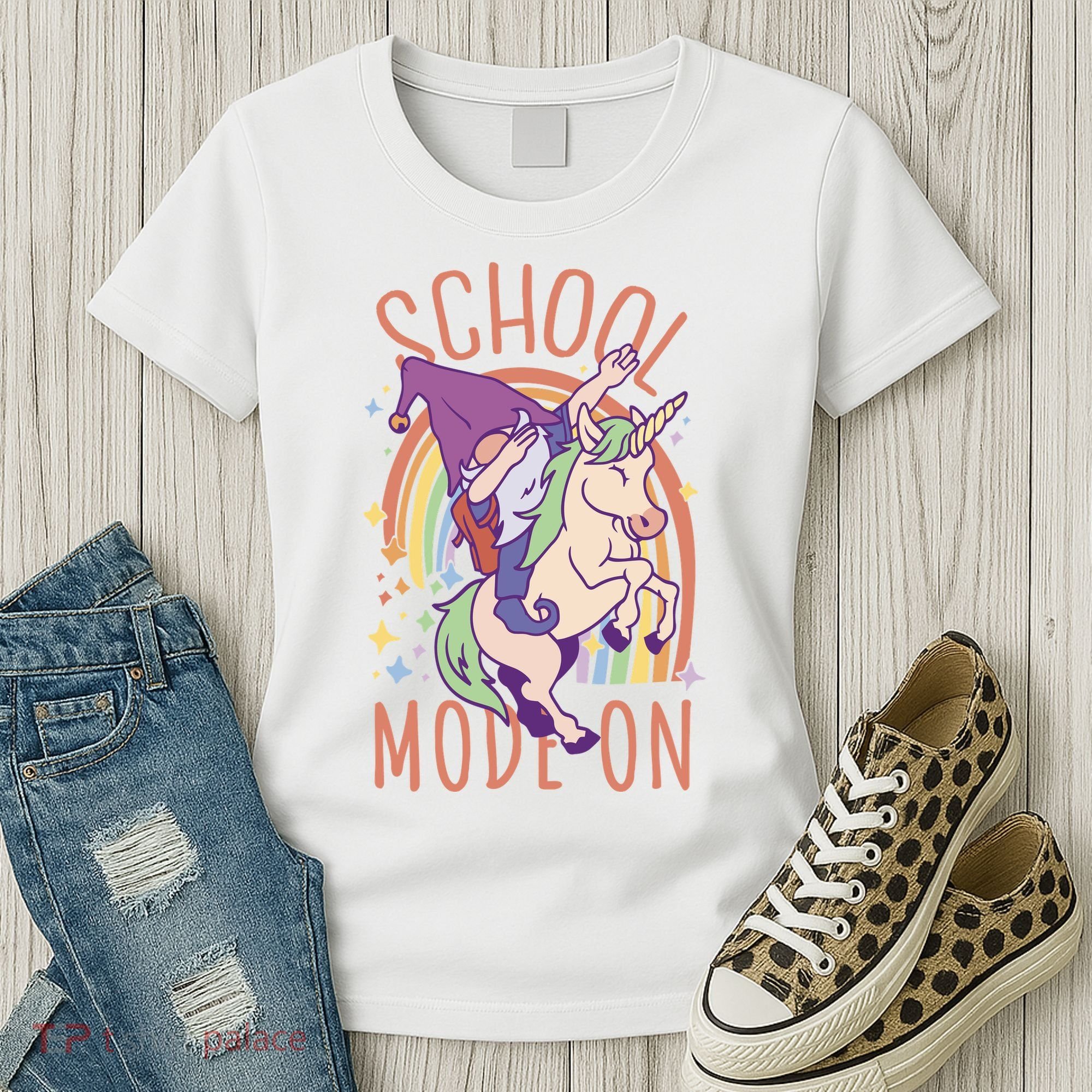 School Mode On Gnome Unicorn Rainbow Dab Women's T-Shirt