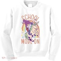School Mode On Gnome Unicorn Rainbow Dab Kids Sweatshirt thumb 0
