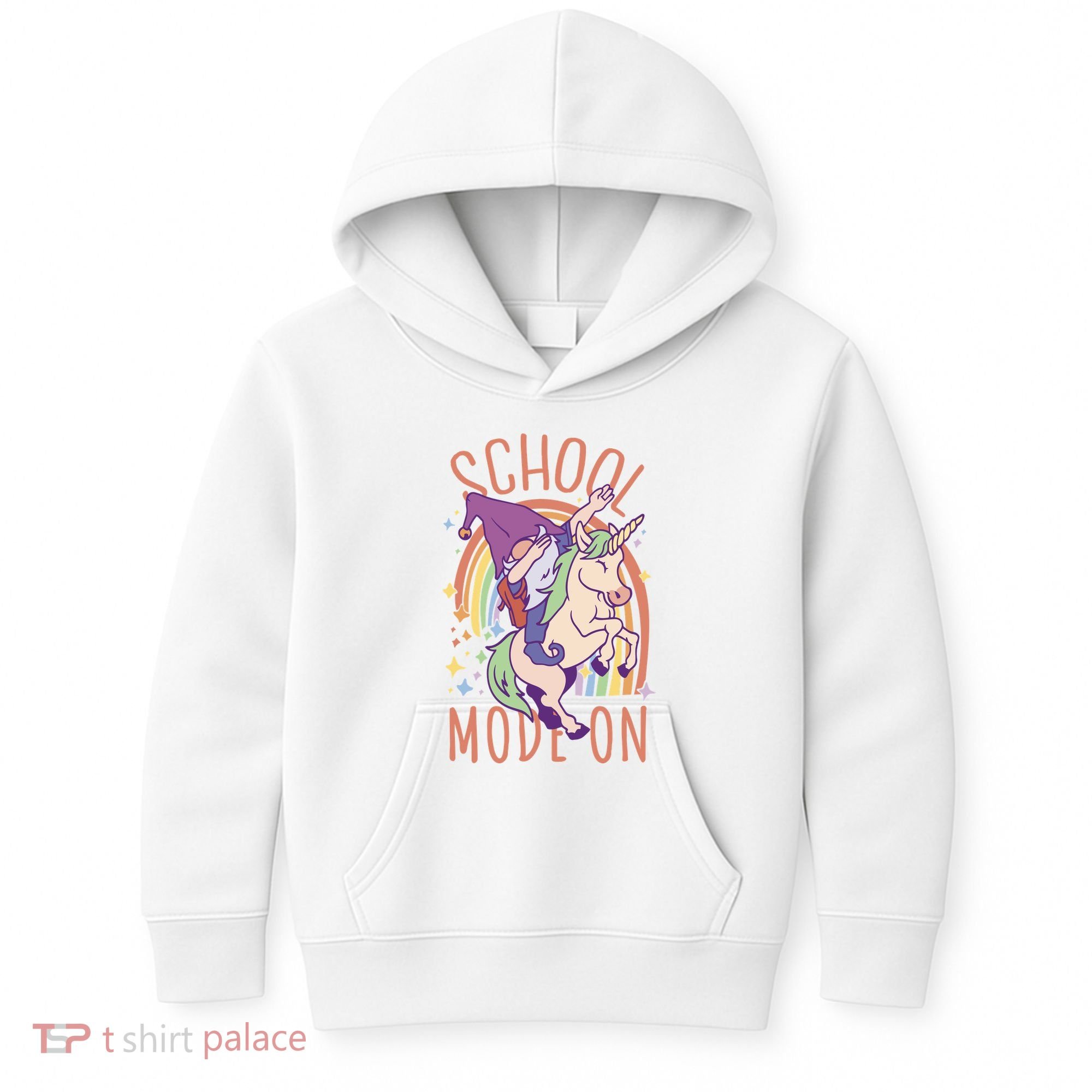 School Mode On Gnome Unicorn Rainbow Dab Kids Hoodie