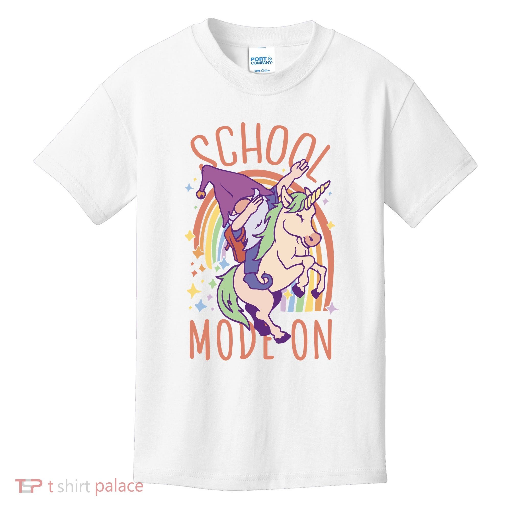 School Mode On Gnome Unicorn Rainbow Dab Kids T-Shirt