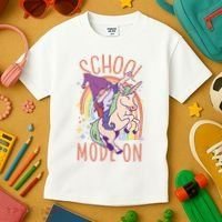School Mode On Gnome Unicorn Rainbow Dab Kids T-Shirt thumb 3