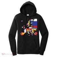 Simple Map Of Europe With Country Flags Women's Hoodie thumb 0