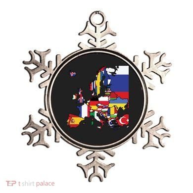 Simple Map Of Europe With Country Flags Ornament