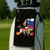 Simple Map Of Europe With Country Flags Golf Towel thumb 2