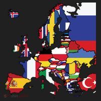 Simple Map Of Europe With Country Flags Golf Towel thumb 3