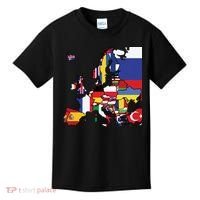 Simple Map Of Europe With Country Flags Kids T-Shirt thumb 0