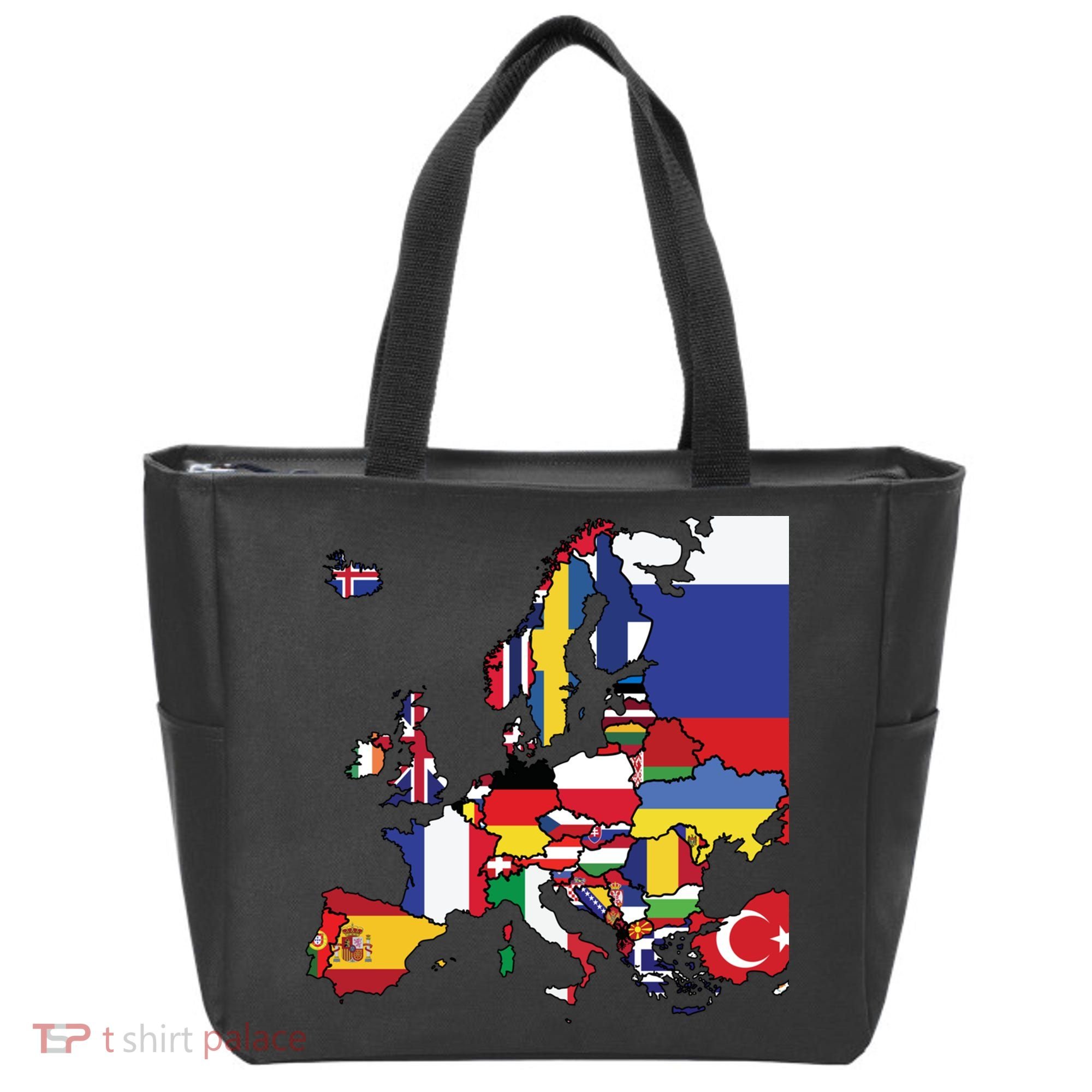 Simple Map Of Europe With Country Flags Tote Bag