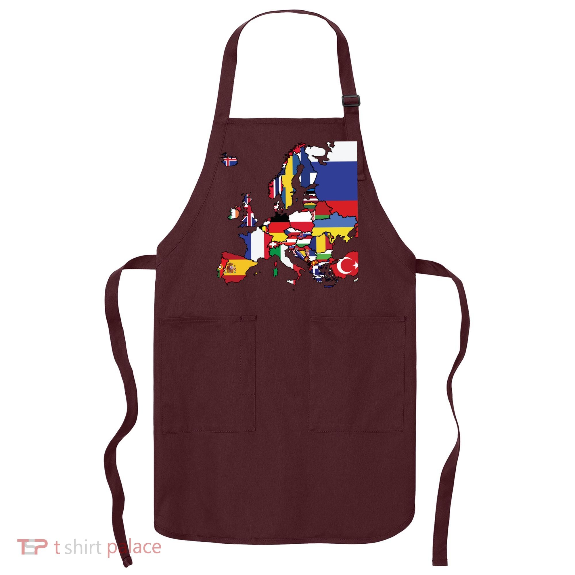 Simple Map Of Europe With Country Flags Apron