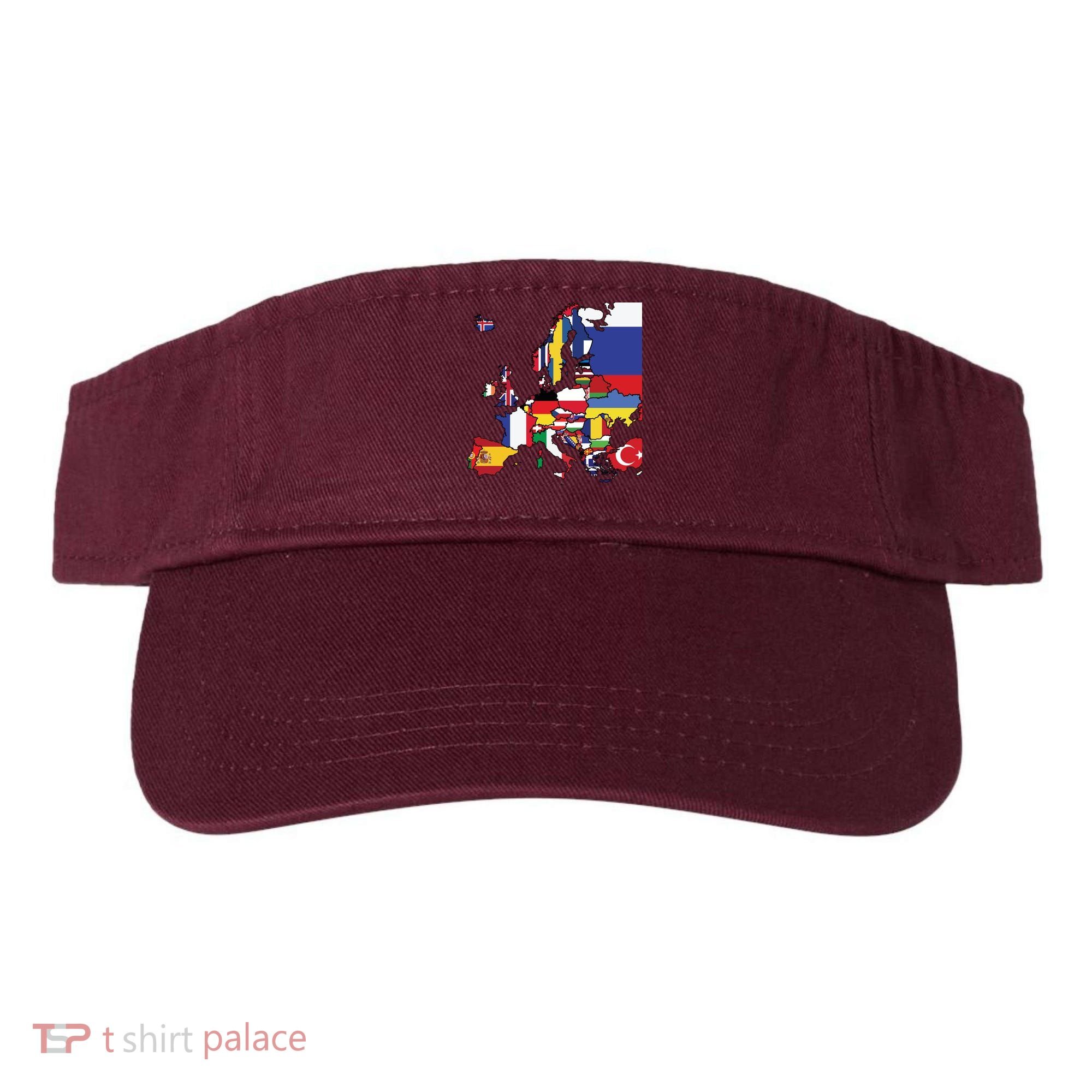 Simple Map Of Europe With Country Flags Visor