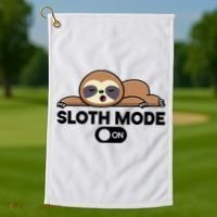 Sloth Mode On Funny Lazy Golf Towel thumb 1