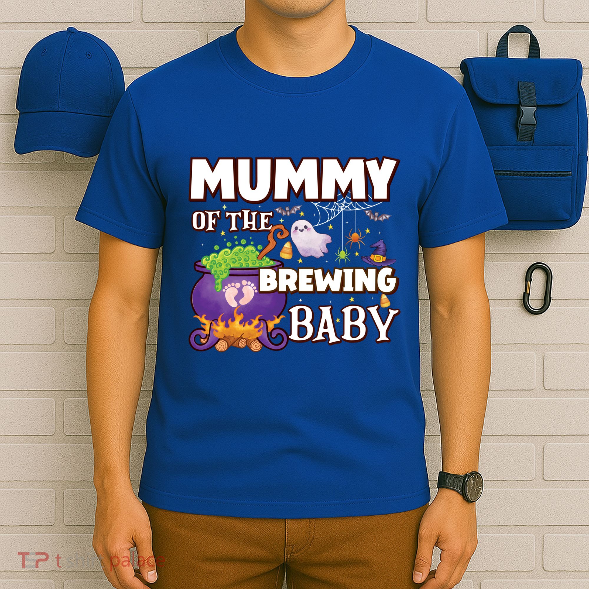 Spooky Mama Of Brewing Halloween Theme Shower Gift T-Shirt