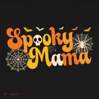 Spooky Mama Outfit Witch Mom Halloween Retro Groovy Gift Bucket Hat thumb 4