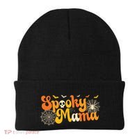Spooky Mama Outfit Witch Mom Halloween Retro Groovy Gift Beanie thumb 0