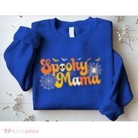 Spooky Mama Outfit Witch Mom Halloween Retro Groovy Gift Sweatshirt thumb 2