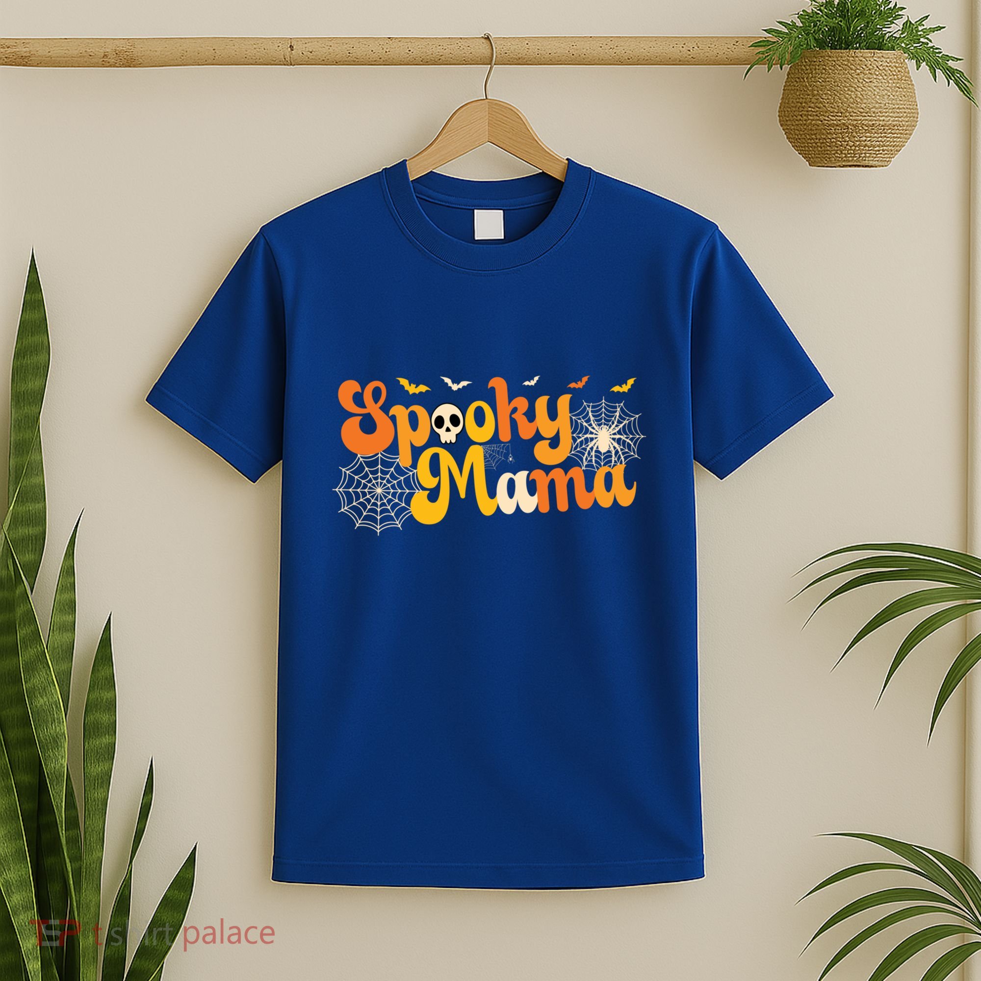 Spooky Mama Outfit Witch Mom Halloween Retro Groovy Gift T-Shirt