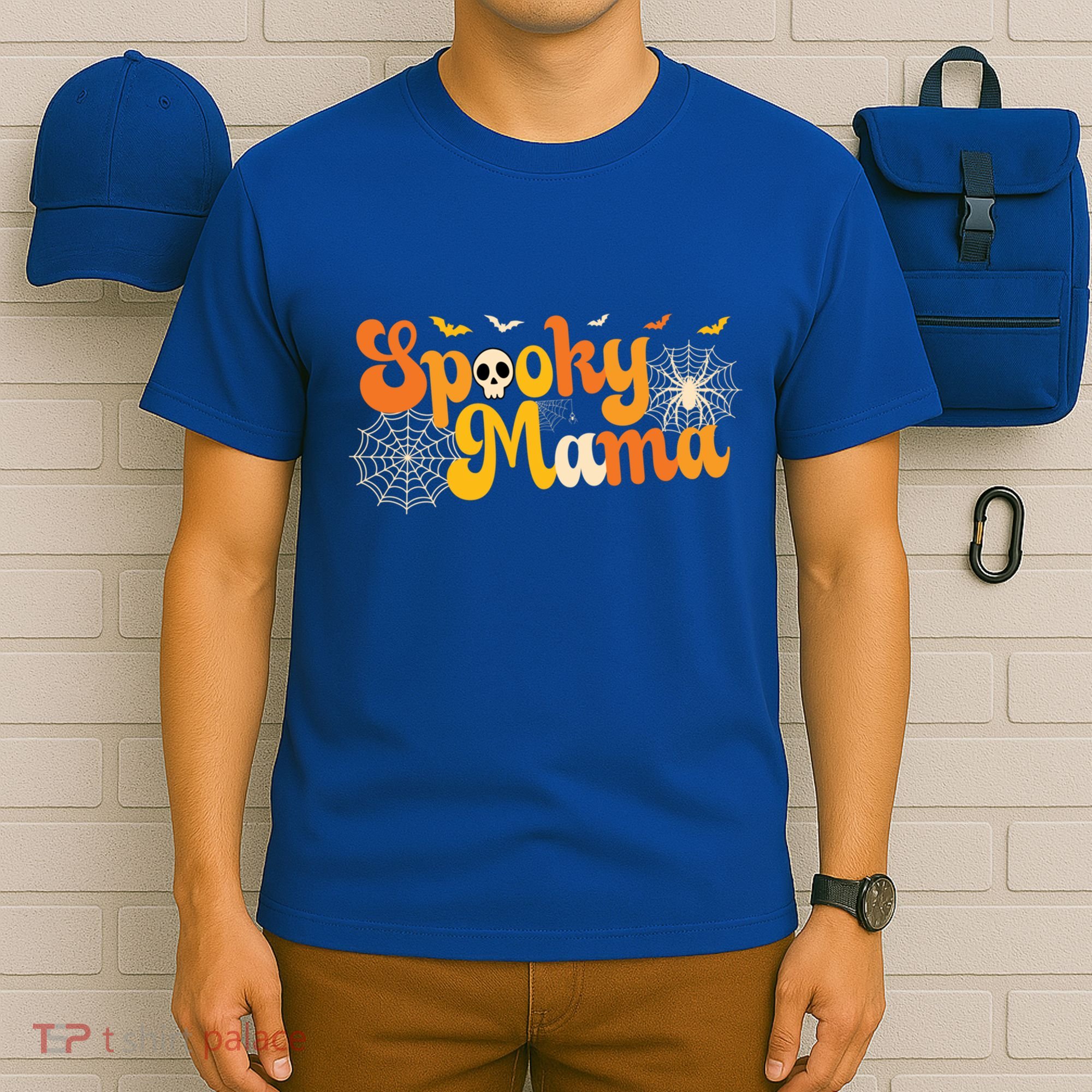 Spooky Mama Outfit Witch Mom Halloween Retro Groovy Gift T-Shirt