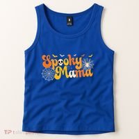 Spooky Mama Outfit Witch Mom Halloween Retro Groovy Gift Tank Top thumb 2