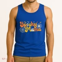 Spooky Mama Outfit Witch Mom Halloween Retro Groovy Gift Tank Top thumb 3