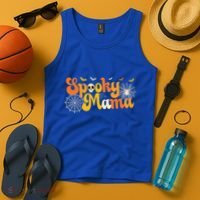 Spooky Mama Outfit Witch Mom Halloween Retro Groovy Gift Tank Top thumb 4