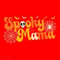 Spooky Mama Outfit Witch Mom Halloween Retro Groovy Gift Santa Hat thumb 1