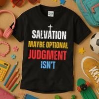 Salvation Maybe Optional Judgment Isn’t Christian Kids T-Shirt thumb 3
