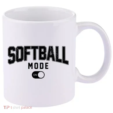 Softball Mode On 11oz C Handle Ceramic Mug