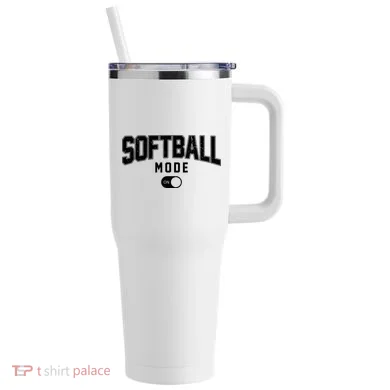 Softball Mode On 40oz Vacuum Insulated Stainless Steel Travel Tumbler