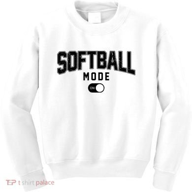 Softball Mode On Kids Sweatshirt