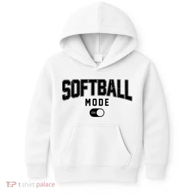 Softball Mode On Kids Hoodie