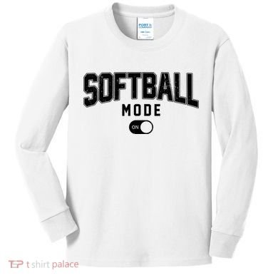 Softball Mode On Kids Long Sleeve Shirt