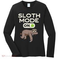 Sloth Mode On Funny Lazy Sleep Animal Lover Women Gift Women's Long Sleeve Shirt thumb 0