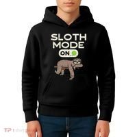 Sloth Mode On Funny Lazy Sleep Animal Lover Women Gift Kids Hoodie thumb 4