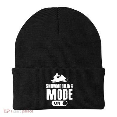 Snowmobiling Mode On Kids Snowmobile Gift Snow Machine Rider Gift Beanie