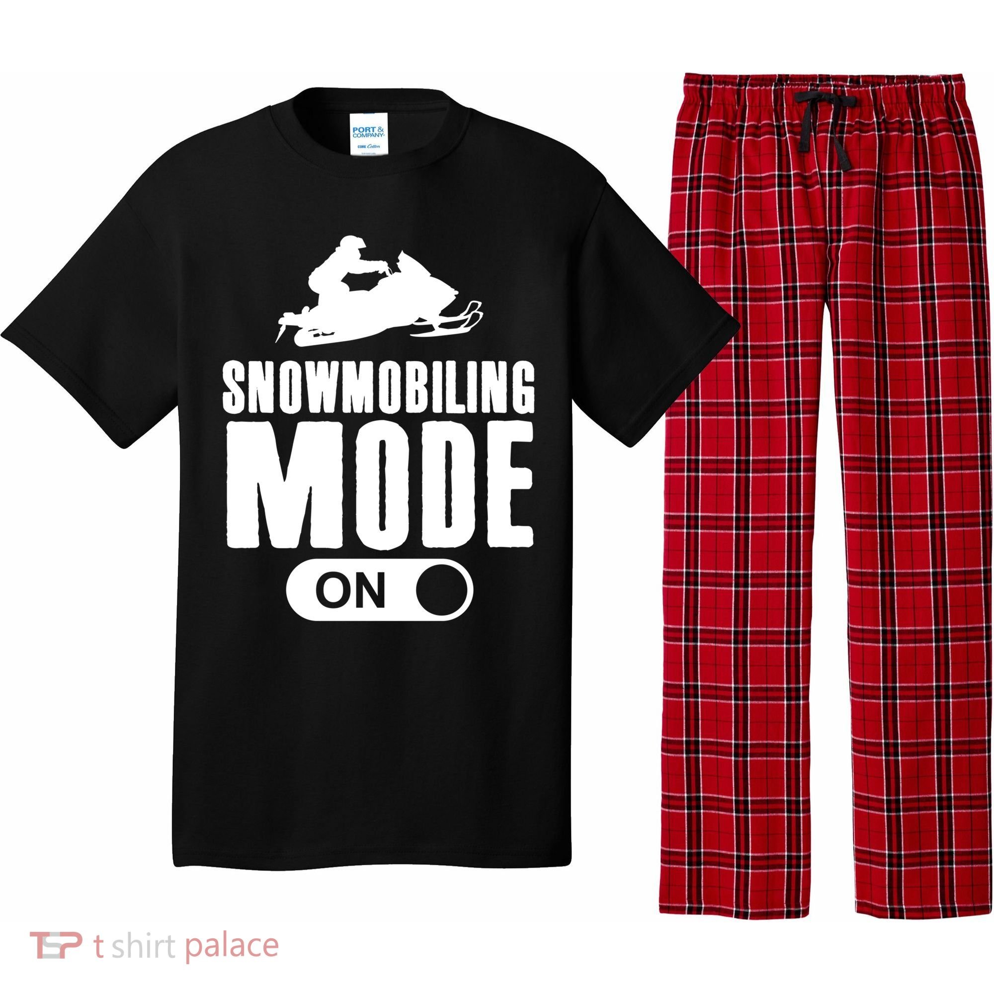 Snowmobiling Mode On Kids Snowmobile Gift Snow Machine Rider Gift Pajama Set
