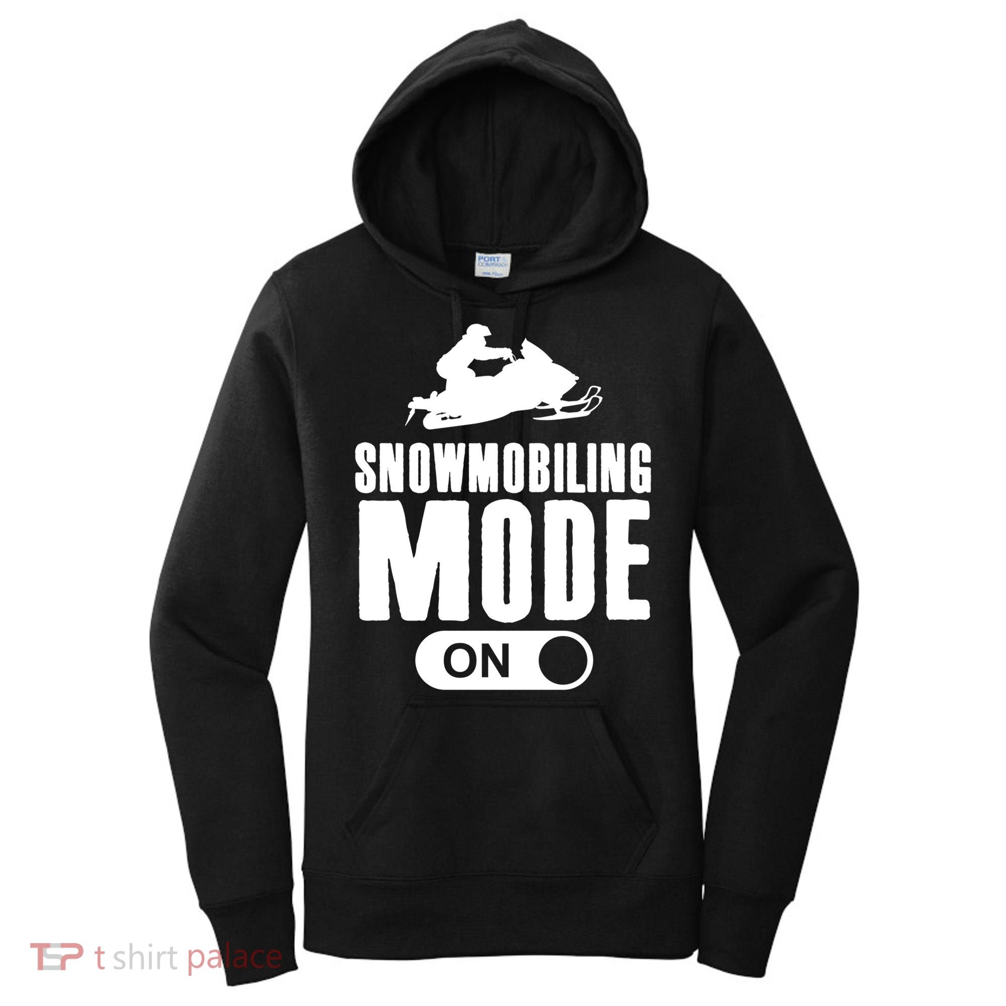 Snowmobiling Mode On Kids Snowmobile Gift Snow Machine Rider Gift Women's Hoodie