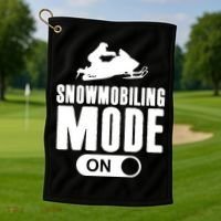 Snowmobiling Mode On Kids Snowmobile Gift Snow Machine Rider Gift Golf Towel thumb 1