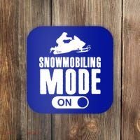 Snowmobiling Mode On Kids Snowmobile Gift Snow Machine Rider Gift Coaster thumb 0