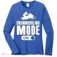 Snowmobiling Mode On Kids Snowmobile Gift Snow Machine Rider Gift Women's Long Sleeve Shirt thumb 0