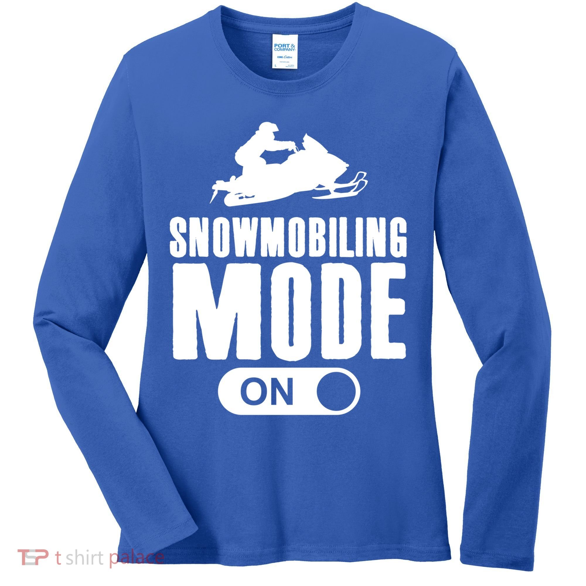 Snowmobiling Mode On Kids Snowmobile Gift Snow Machine Rider Gift Women's Long Sleeve Shirt