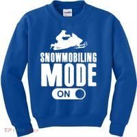 Snowmobiling Mode On Kids Snowmobile Gift Snow Machine Rider Gift Kids Sweatshirt thumb 0