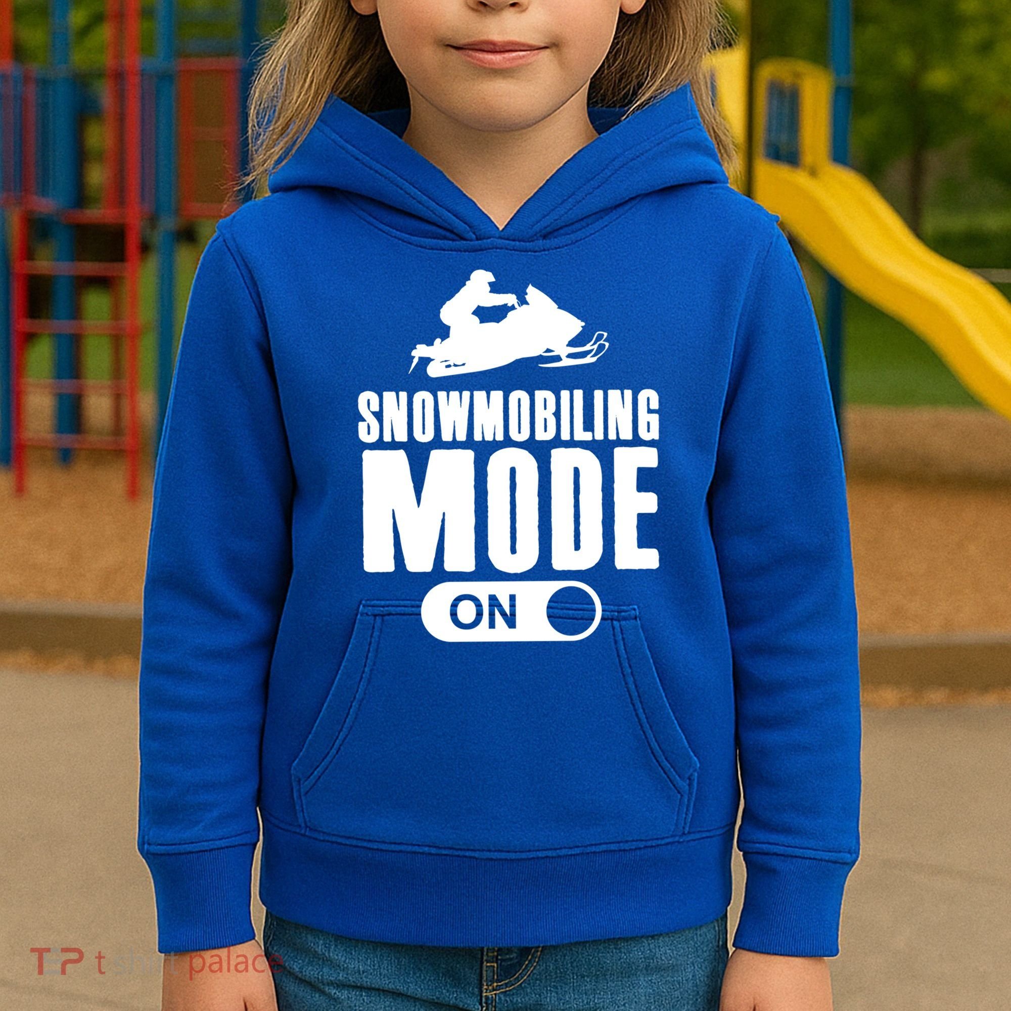 Snowmobiling Mode On Kids Snowmobile Gift Snow Machine Rider Gift Kids Hoodie
