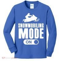 Snowmobiling Mode On Kids Snowmobile Gift Snow Machine Rider Gift Kids Long Sleeve Shirt thumb 0