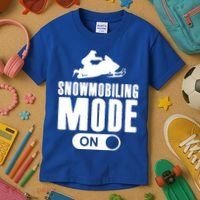 Snowmobiling Mode On Kids Snowmobile Gift Snow Machine Rider Gift Kids T-Shirt thumb 3