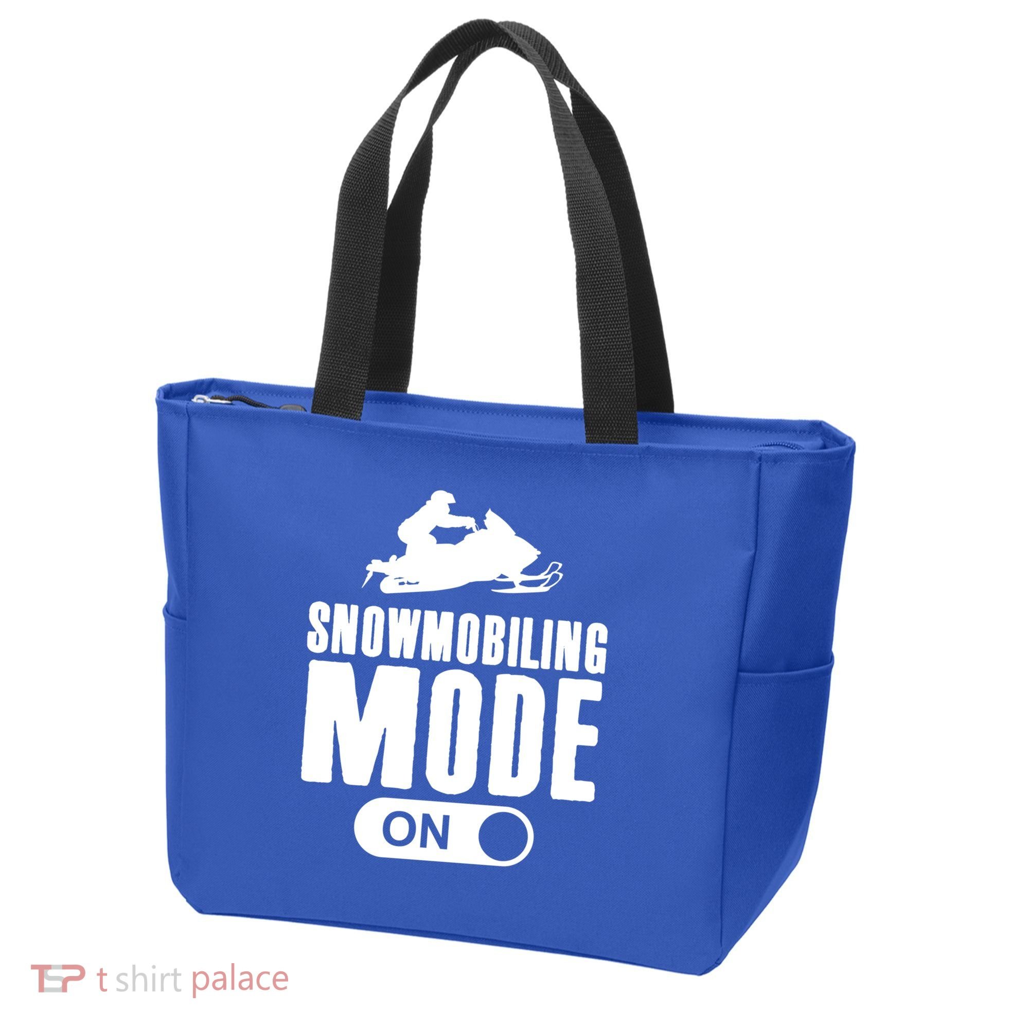 Snowmobiling Mode On Kids Snowmobile Gift Snow Machine Rider Gift Tote Bag