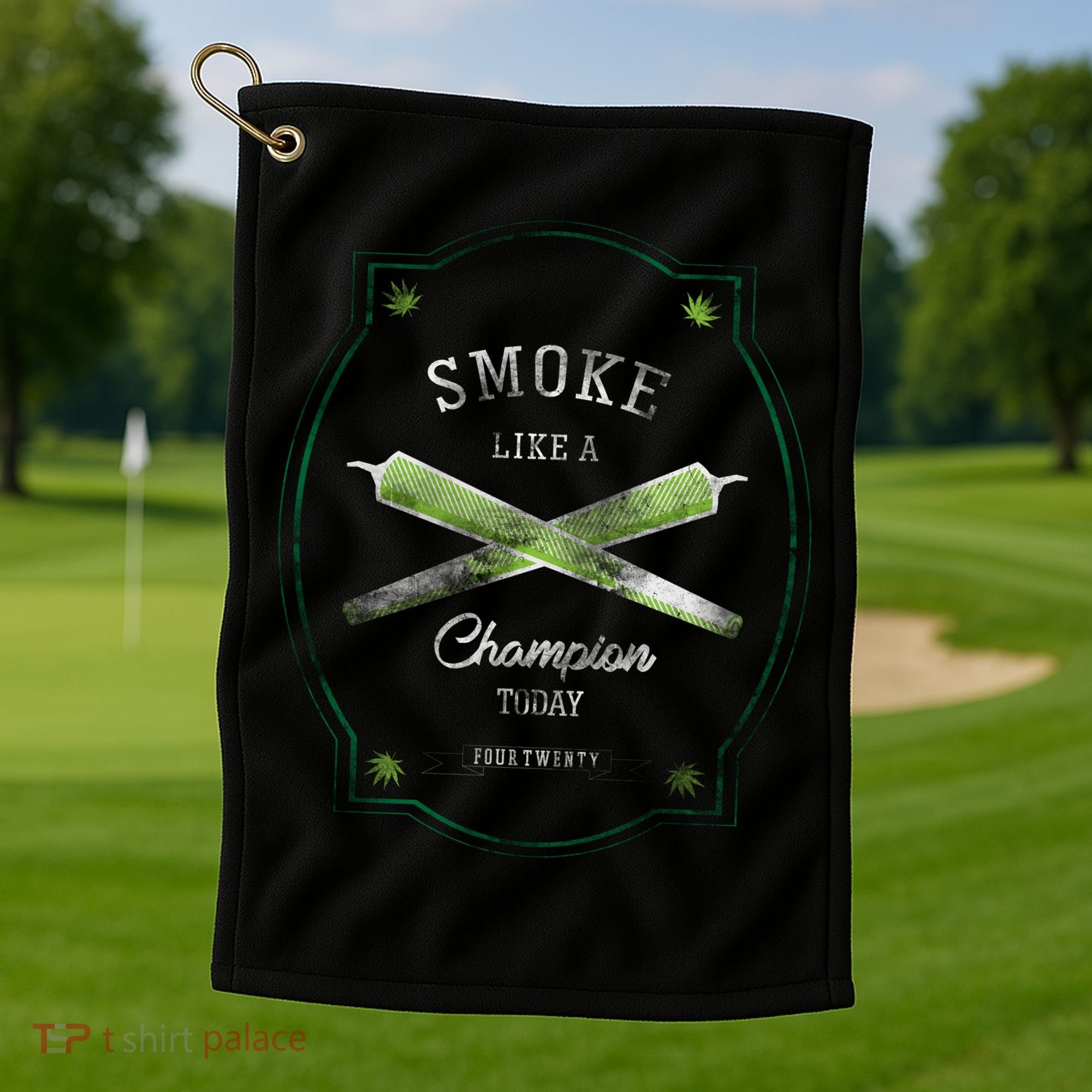 Smoke Like A Champion Golf Towel