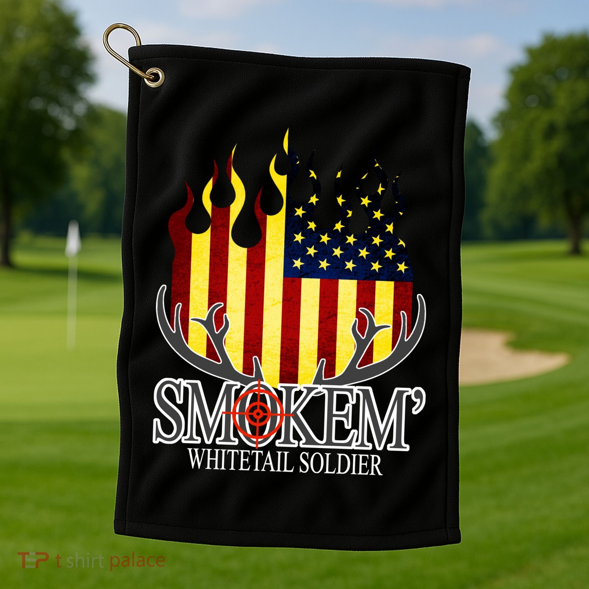 Smokem Whitetail Soldier Golf Towel