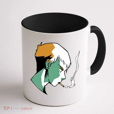 Smoking Anime Boy Coffee Mug back